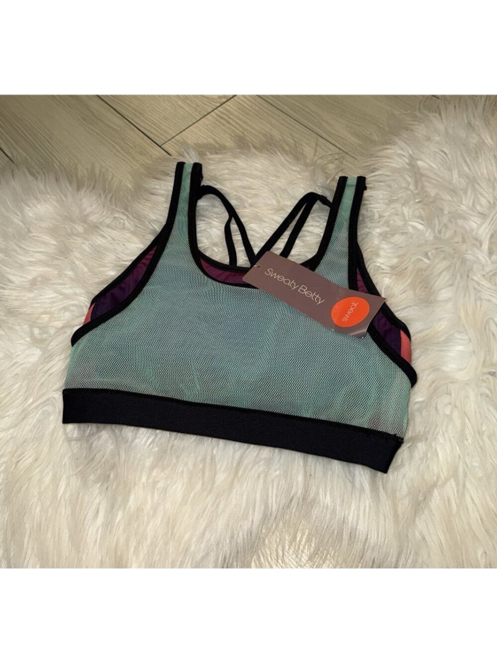 Sweaty Betty Sweat It Out Double Layered Mesh Ombre Sports Bra S Small New